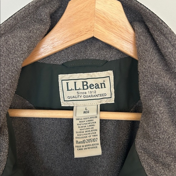 Vintage L.L. Bean Dark Green Mens Warm-Up Jacket, Fleece Lined Large Regular - Picture 5 of 11